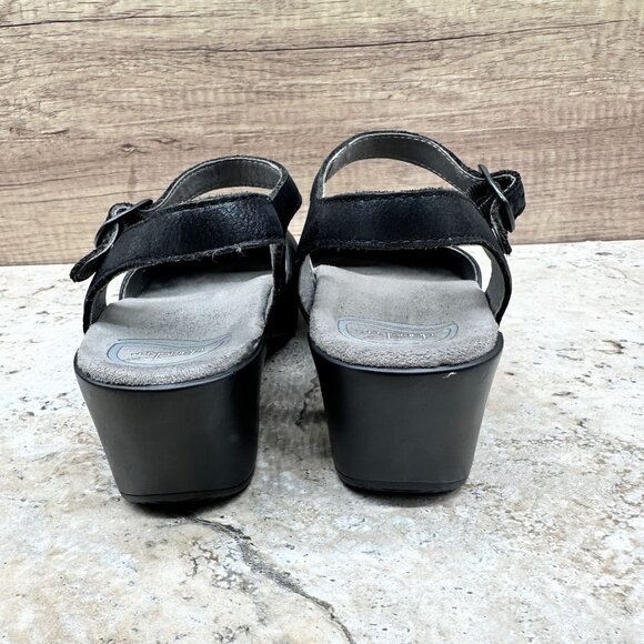 Dansko Shoes Womens Size 38 US 7.5- 8 Black Leather Sam Mary Jane Buckle - Picture 5 of 10